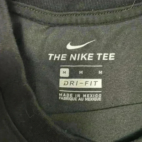 NIKE LONG SLEEVE T SHIRT MENS SIZE M BLACK.  DRI FIT COTTON NIKE REC LEAGUE LOGO - Picture 6 of 6